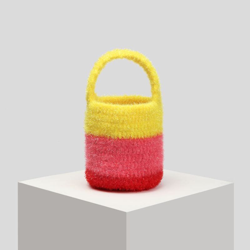 Retro Hand-woven Color Matching Knit Knitted Handbags