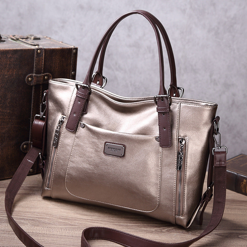 Women's Oil Wax Skin Commuter Practical Fashion Large Bags