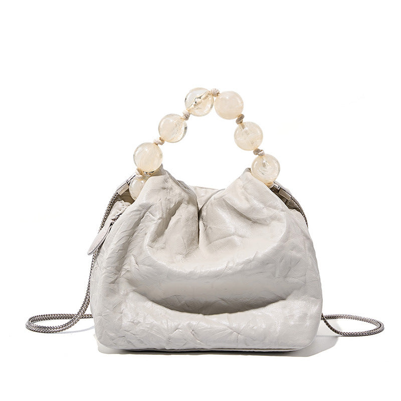 Women's Personalized Minority First Layer Cowhide Hand Grip Pattern Crossbody Bags