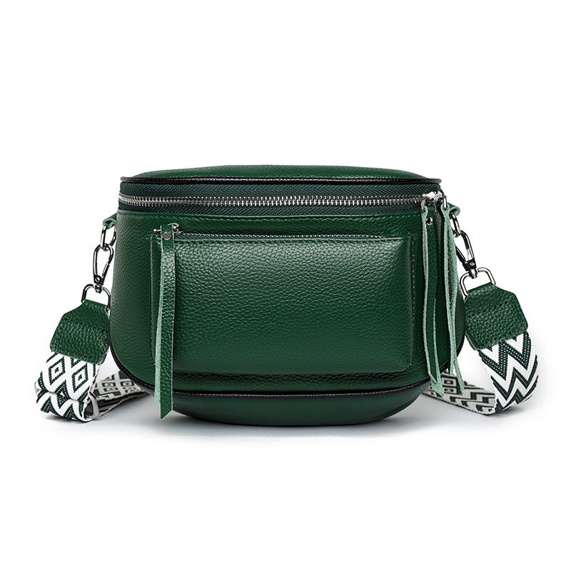 Women's Layer Cowhide Saddle Large Capacity Fashion Bags