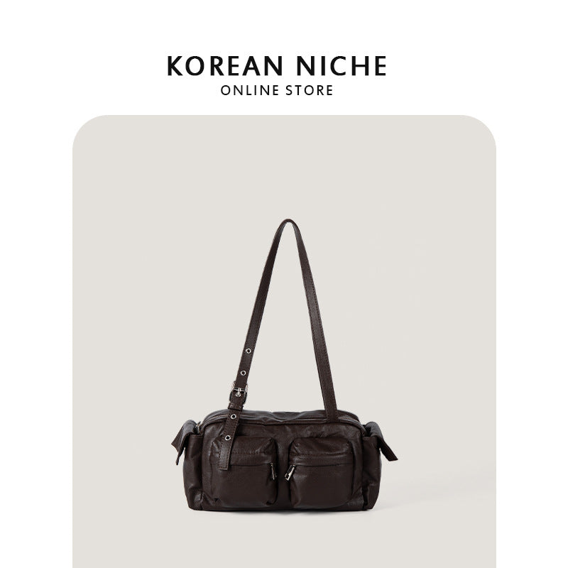 Women's Retro Stylish Motorcycle Korean Style Simple Shoulder Bags