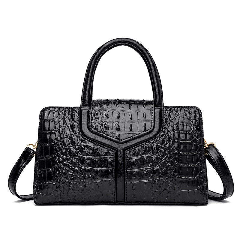 Women's Portable Female Crocodile Pattern Fashion Retro Shoulder Bags