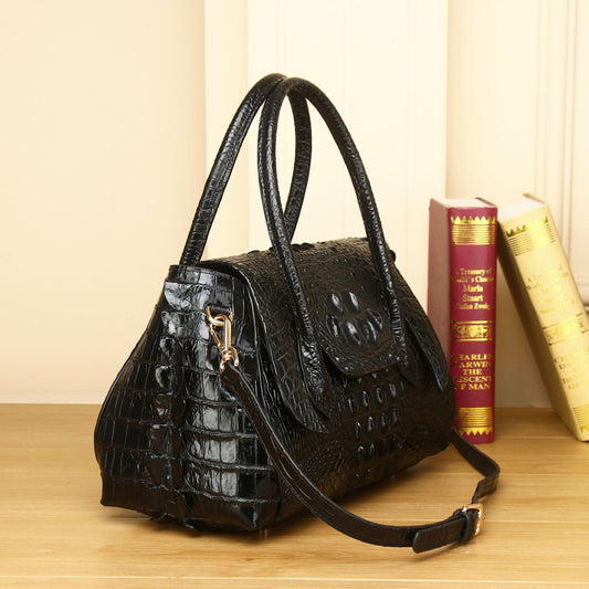 Women's Stylish Crocodile Pattern Croissant Fashion Handbags