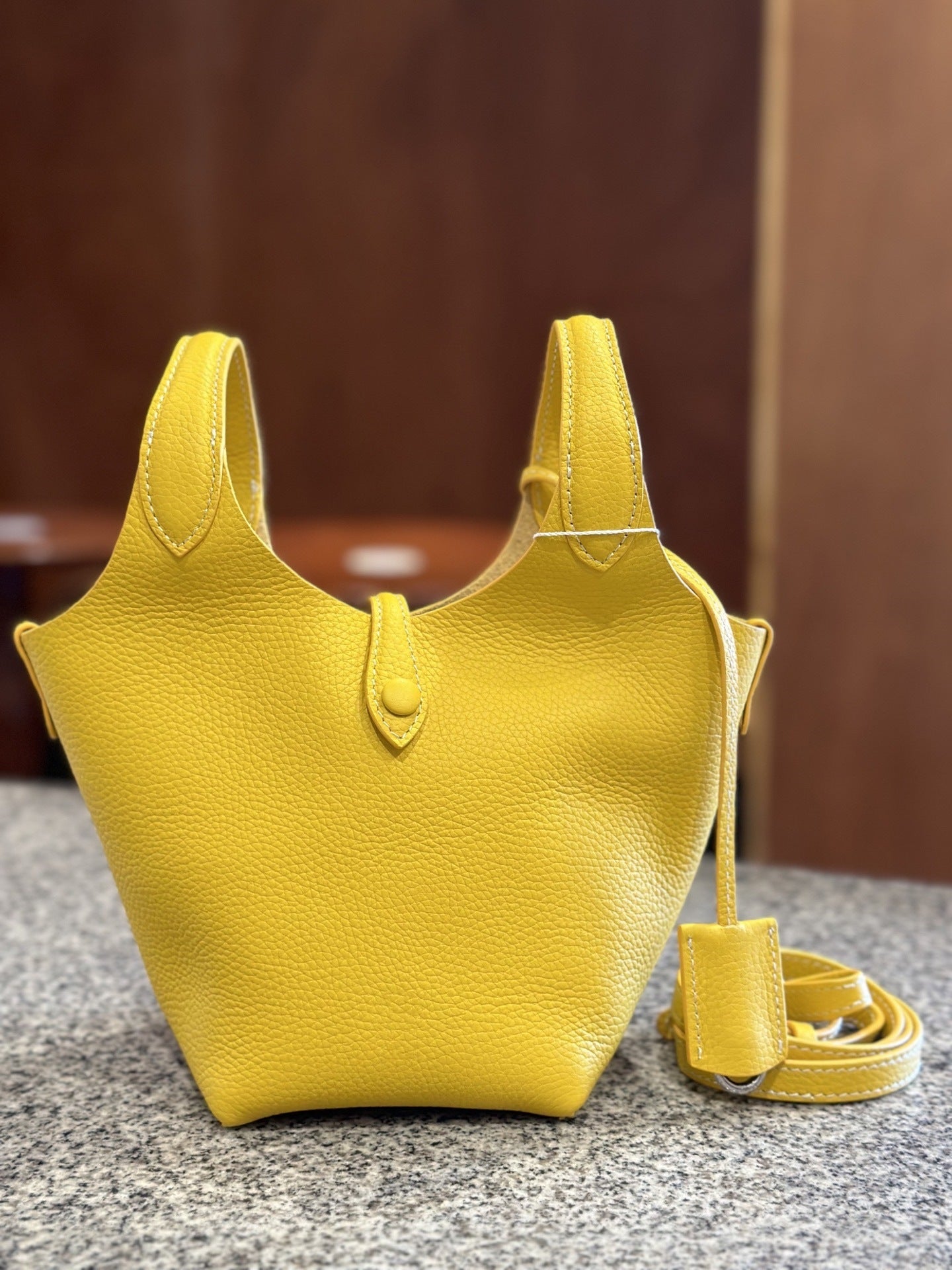 Layer Cowhide Vegetable Basket Large Capacity Bags