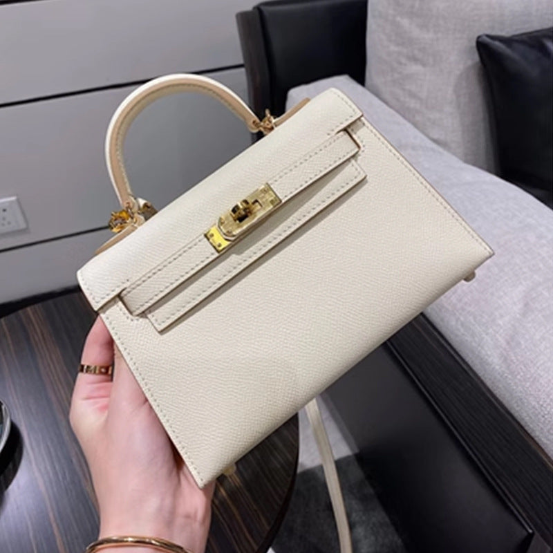 Women's Palm Print Genuine Leather Kelly Mini Bags