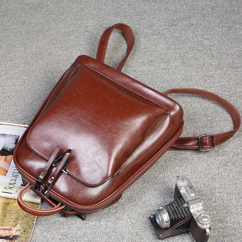 Women's Genuine Leather Soft Lightweight Commuter Style Backpacks