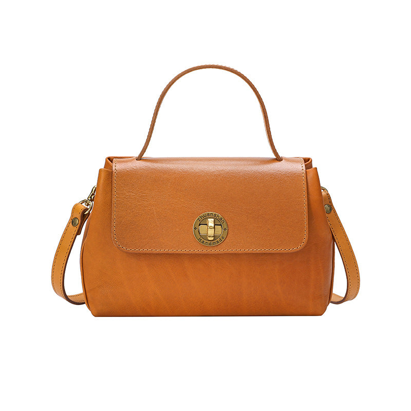 Leather Vintage Brass Hardware Thickness Match Crossbody Bags