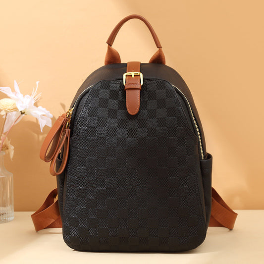 Women's Light Luxury Chessboard Grid Fashion Trendy Backpacks