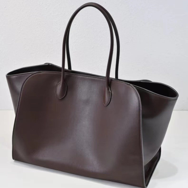 Unisex Fashion Litchi Grain Cowhide Large Shoulder Bags