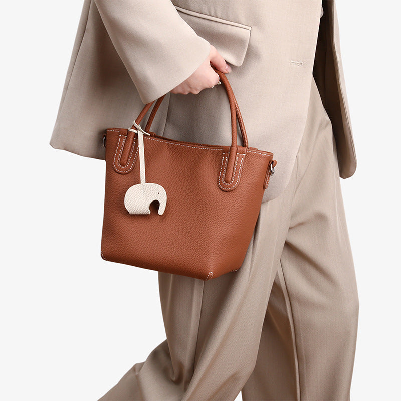 Women's Genuine Leather Vegetable Basket High-grade First Handbags