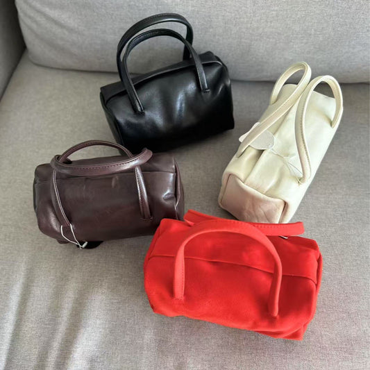 Women's Orange Cute Plant Sheepskin Frosted Toast Handbags