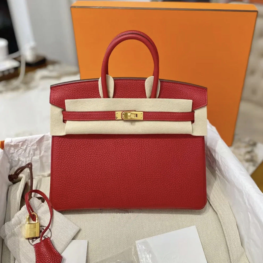 Women's Cowhide Large Capacity Kelly Fashionable Genuine Bags