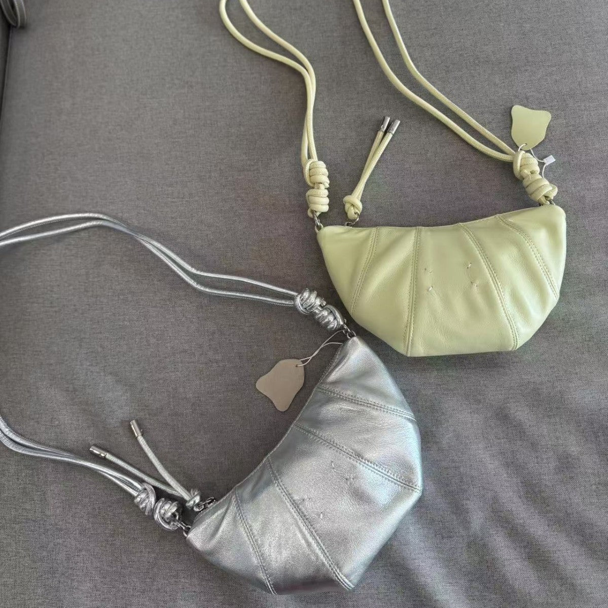 Design Stitching Knotted Croissant Sheepskin Dumpling Crossbody Bags