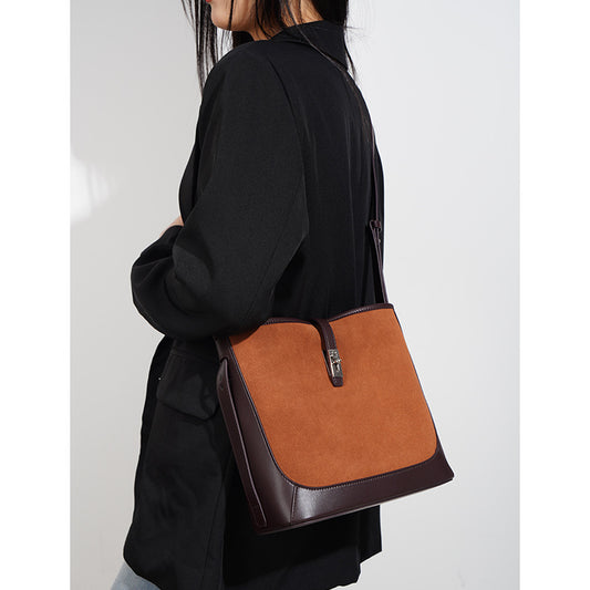 Cowhide Leather Simple Commute Large Capacity Shoulder Bags