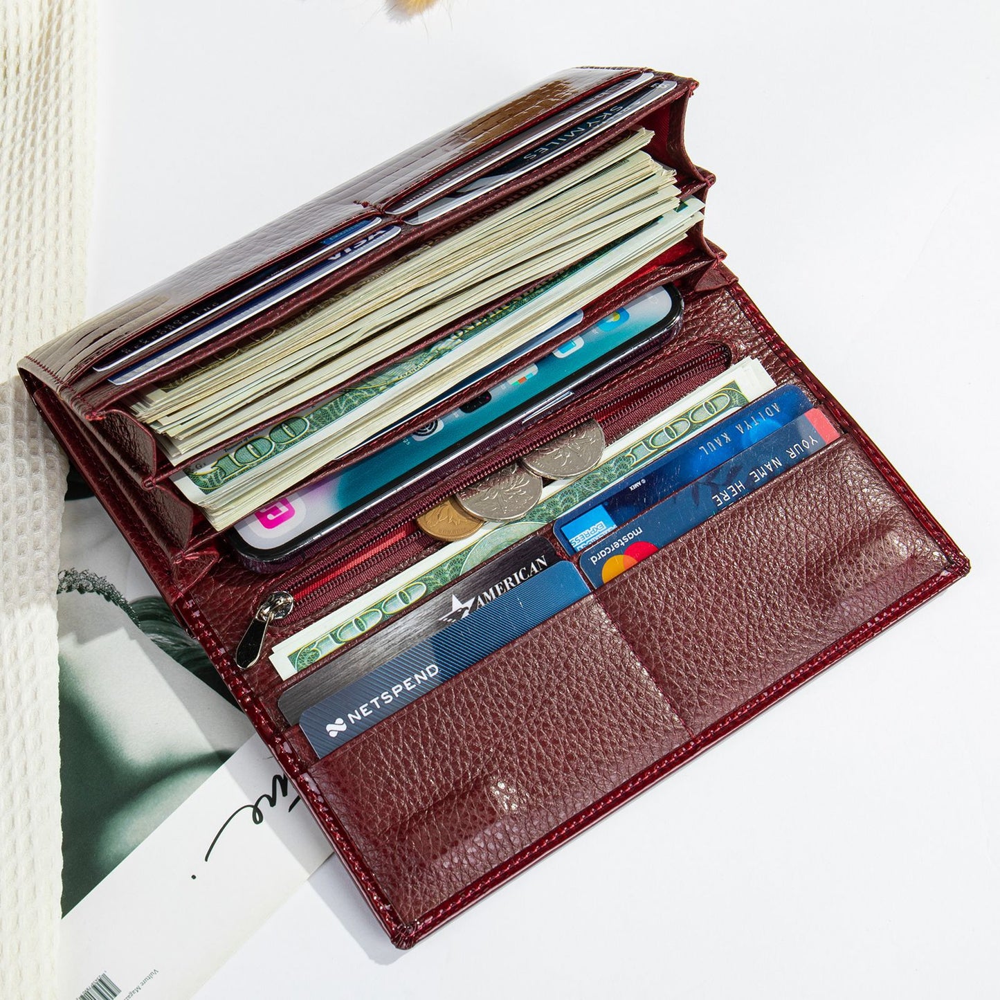 Women's Soft Leather Long For Large Capacity Ladies Wallets