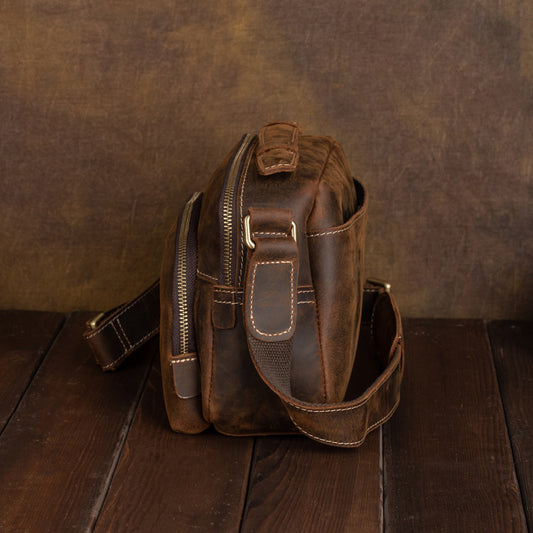 Men's Source Crazy Horse Leather Retro Bags