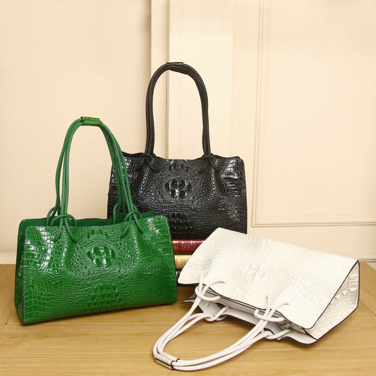 Women's Crocodile Pattern Large Capacity Fashion Trendy Handbags