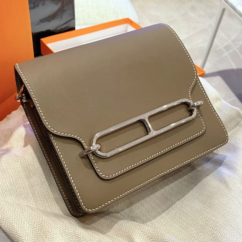 Trendy Classic Pig Nose Stewardess Cowhide Crossbody Bags