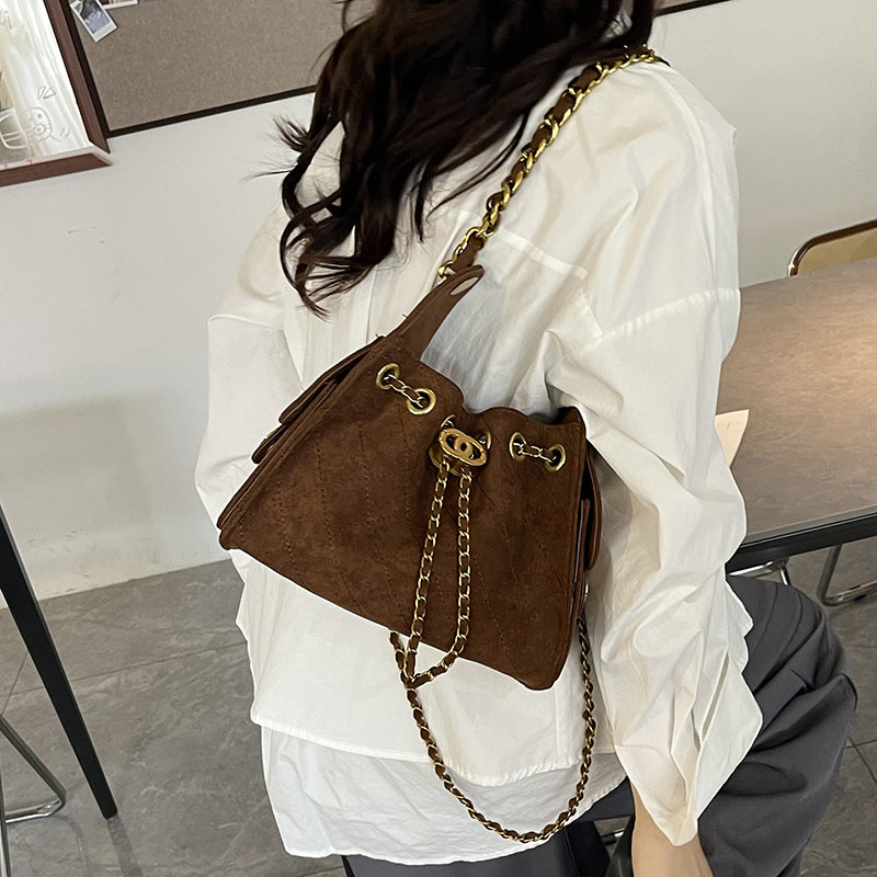 Women's Fashionable Underarm High-grade Retro Deerskin Veet Bags