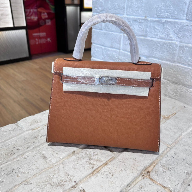 Women's Palm Print Genuine Leather Kelly Mini Bags