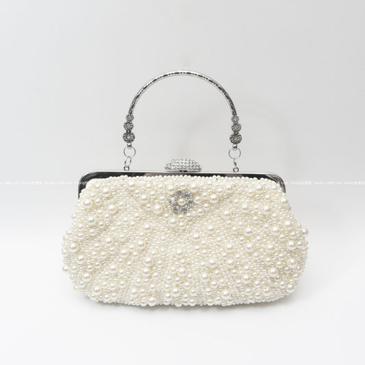 Women's Kai Rhinestone Pearl Clutch Wedding Dress Evening Bags