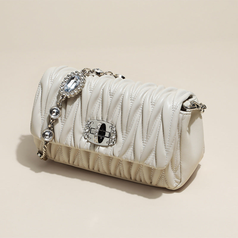 Women's Trendy Genuine Leather Summer Chain Underarm Arm Bags