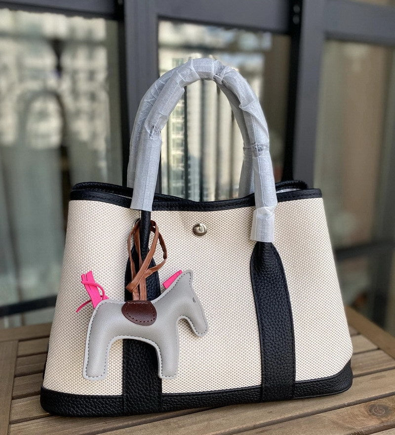 First Layer Cowhide Contrast Color Fashion Handbags