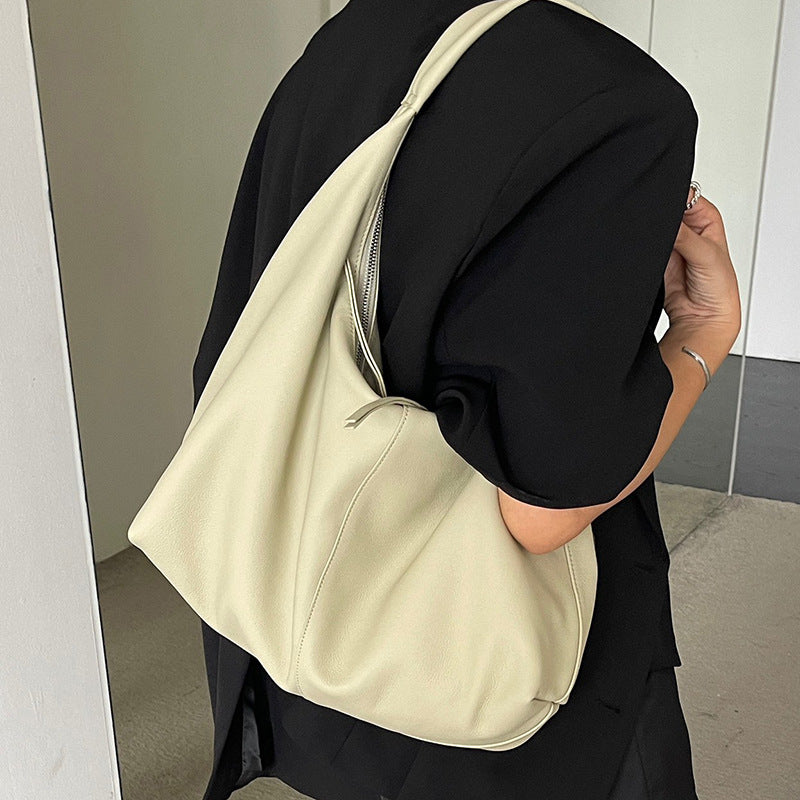 Women's Simple Underarm Advanced Texture Niche Commuter Large Shoulder Bags