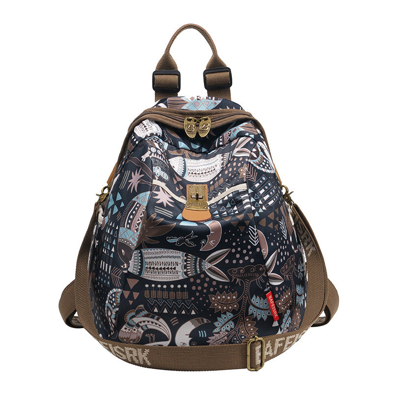Women's Large Capacity Ethnic Style Fashionable Printed Backpacks