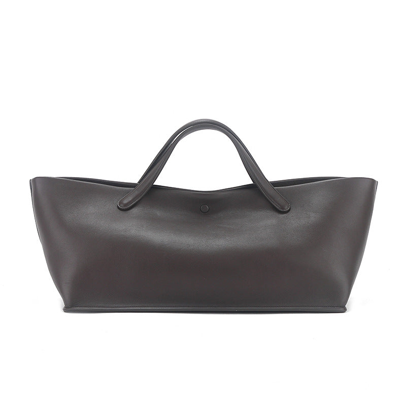 Minimalist Cowhide Commuter Large Capacity Totes Handbags