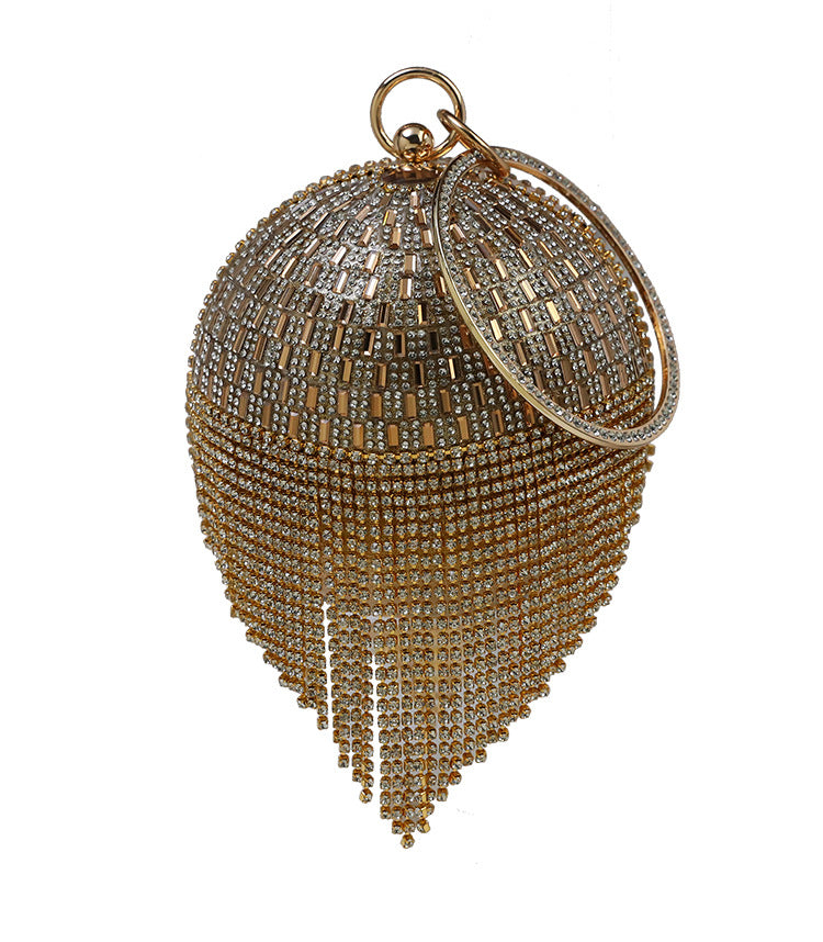 Women's Spherical Diamond Banquet Clutch Formal Dress Evening Bags