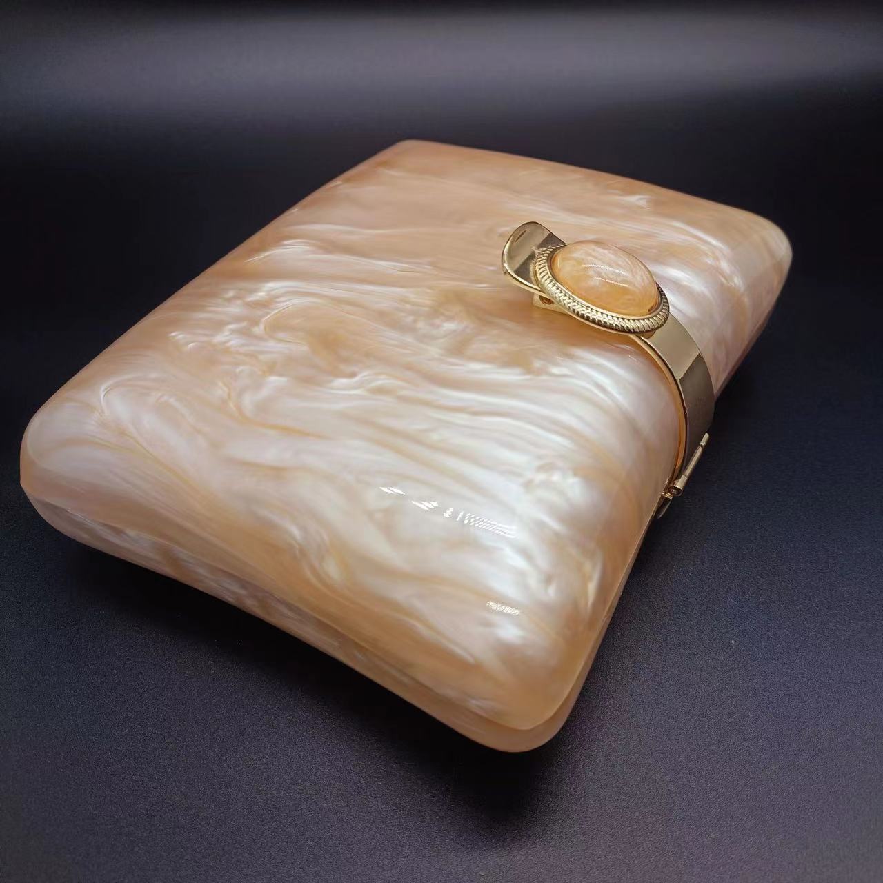 Women's Acrylic Summer Shell Plate Box Dinner Evening Bags