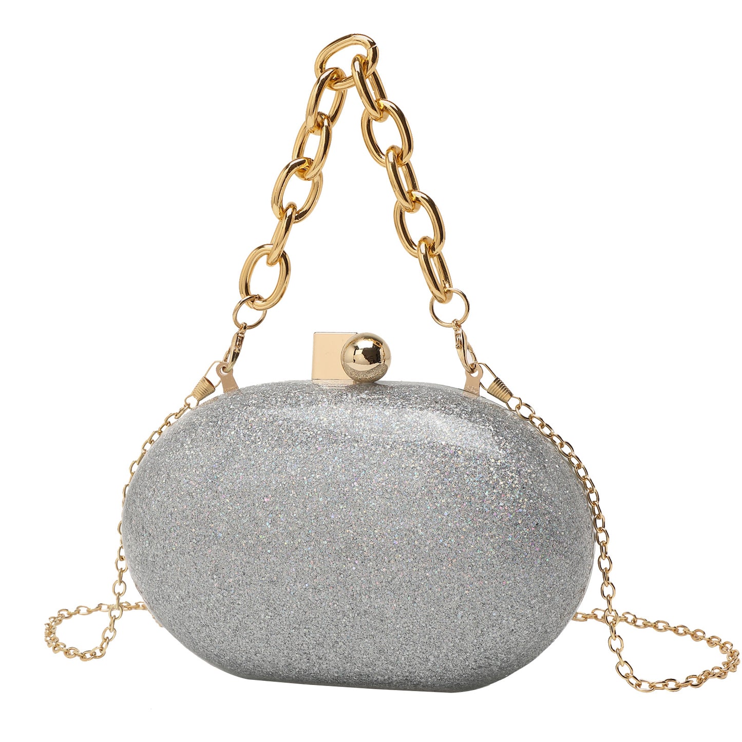 Beautiful Oval Acrylic Fashion Chain Hand Evening Bags
