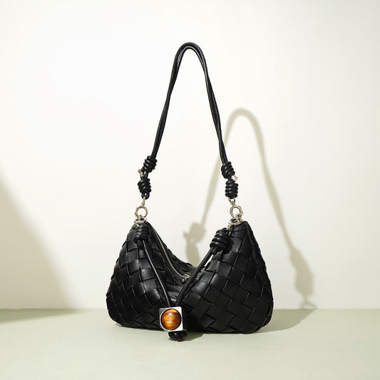 Women's Summer Portable Mobile Drawstring Mini Hand-woven Shoulder Bags