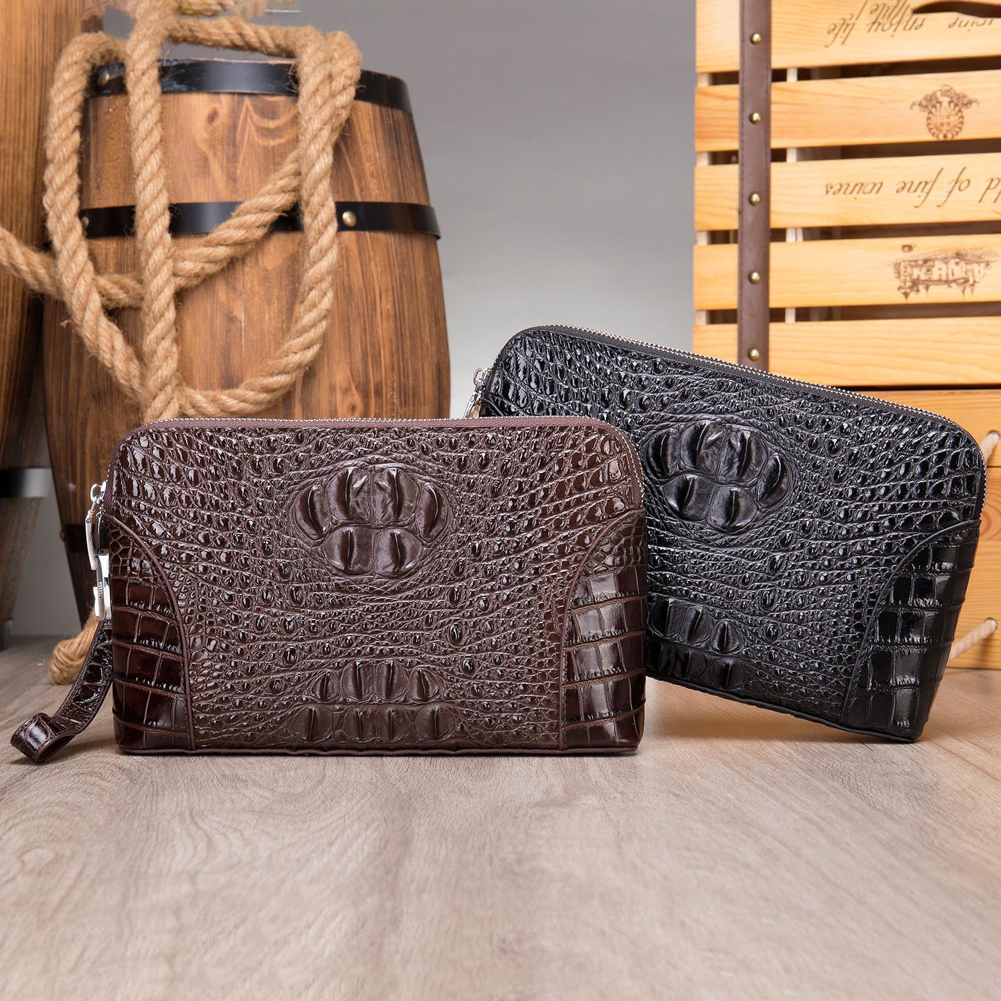 Men's Clutch Genuine Leather Pure Security Crocodile Men's Handbags