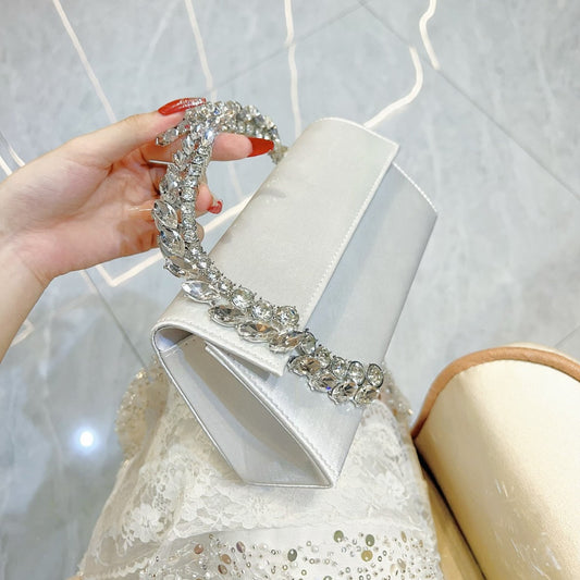Women's Dinner Rhinestone Satin Sequin Hand Diamonds Evening Bags