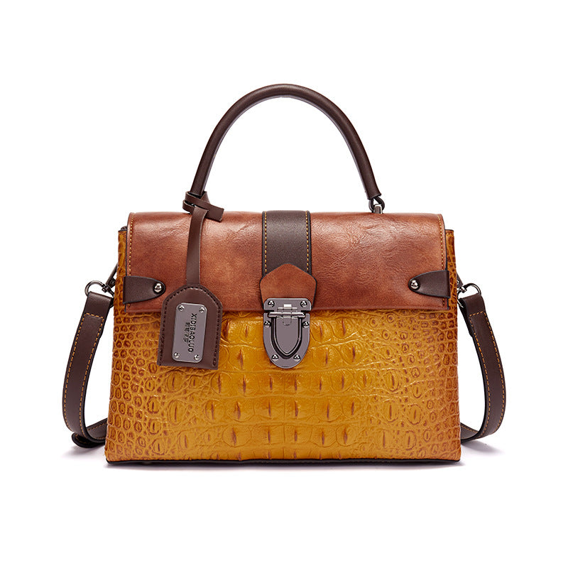 Women's Paul Retro Fashion Embossed Contrast Color Shoulder Bags