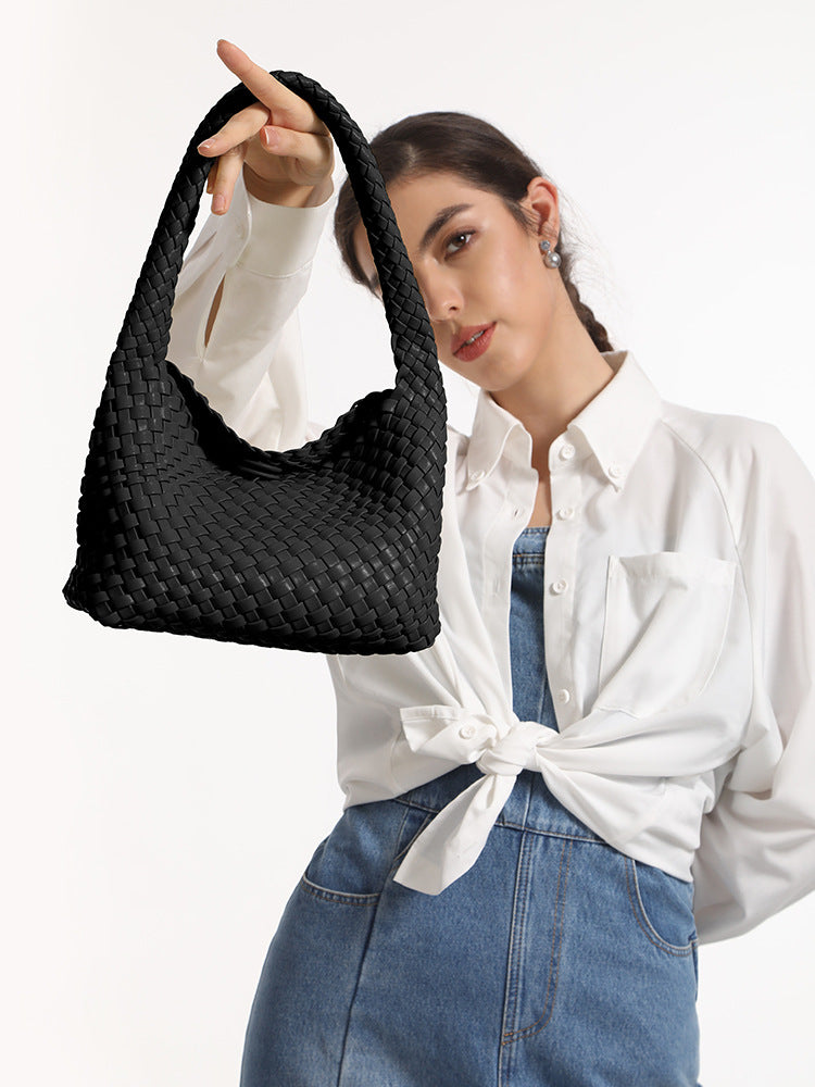 Women's Handmade Woven Lunch Box High-grade Underarm Armpit Bags