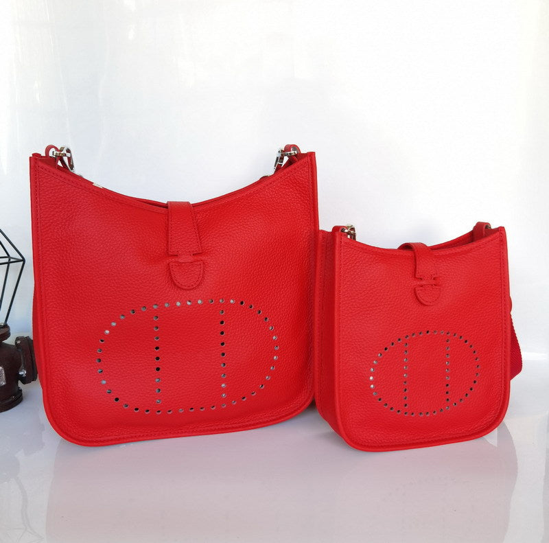 Women's & Men's & Layer Cowhide Lychee Pattern Handbags