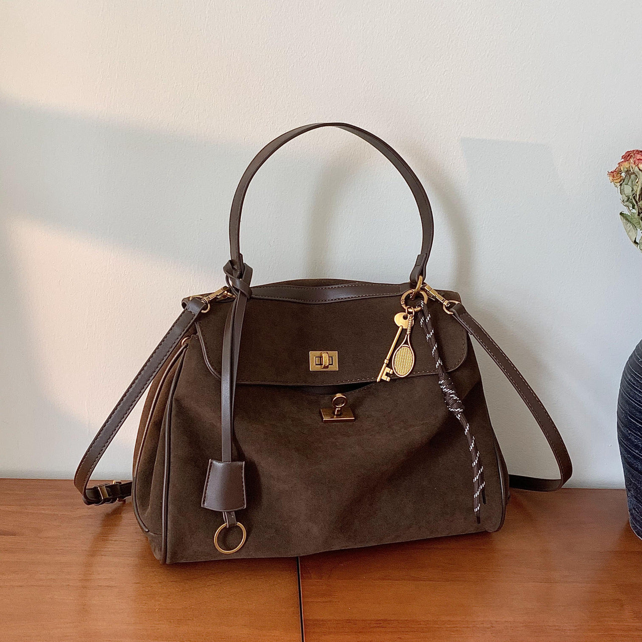 Retro High-grade Frosted Fashionable Large Capacity Shoulder Bags