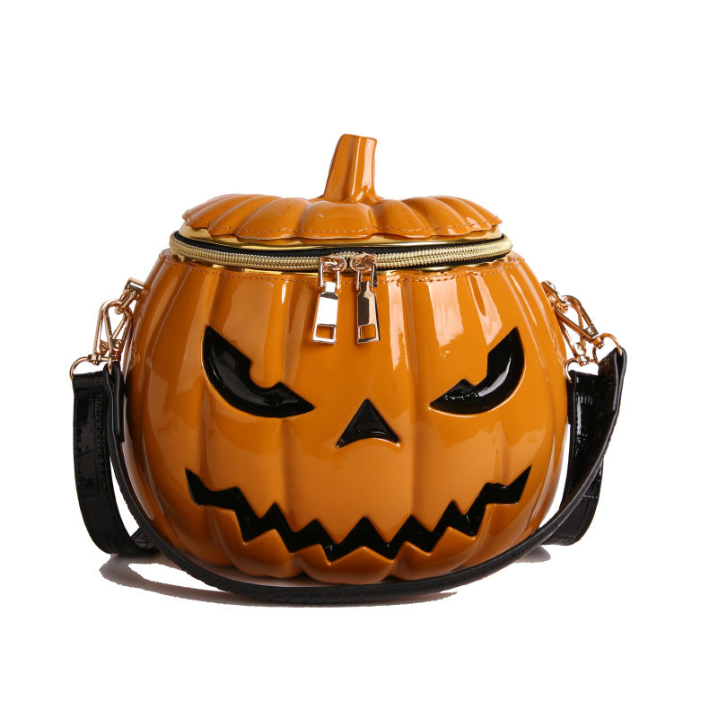 Women's Funny Simulation Pumpkin High-quality Halloween Portable Crossbody Bags