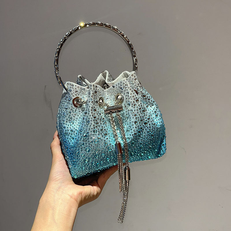 Shiny Colorful Crystals Polka Dot Niche High Handbags