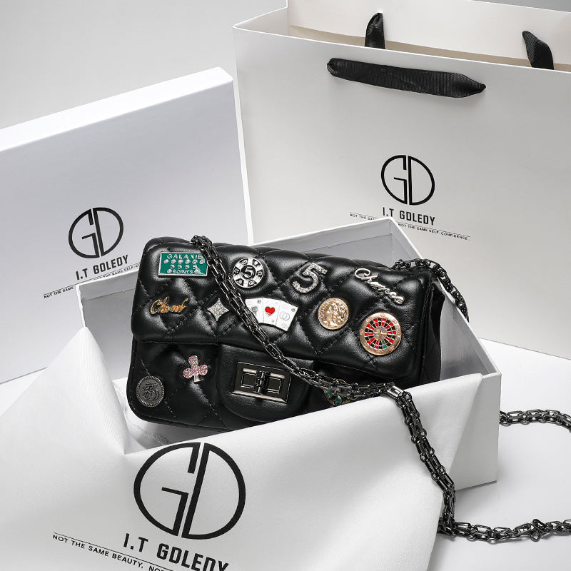 Women's Genuine Leather Light Luxury Seal Chain Shoulder Bags