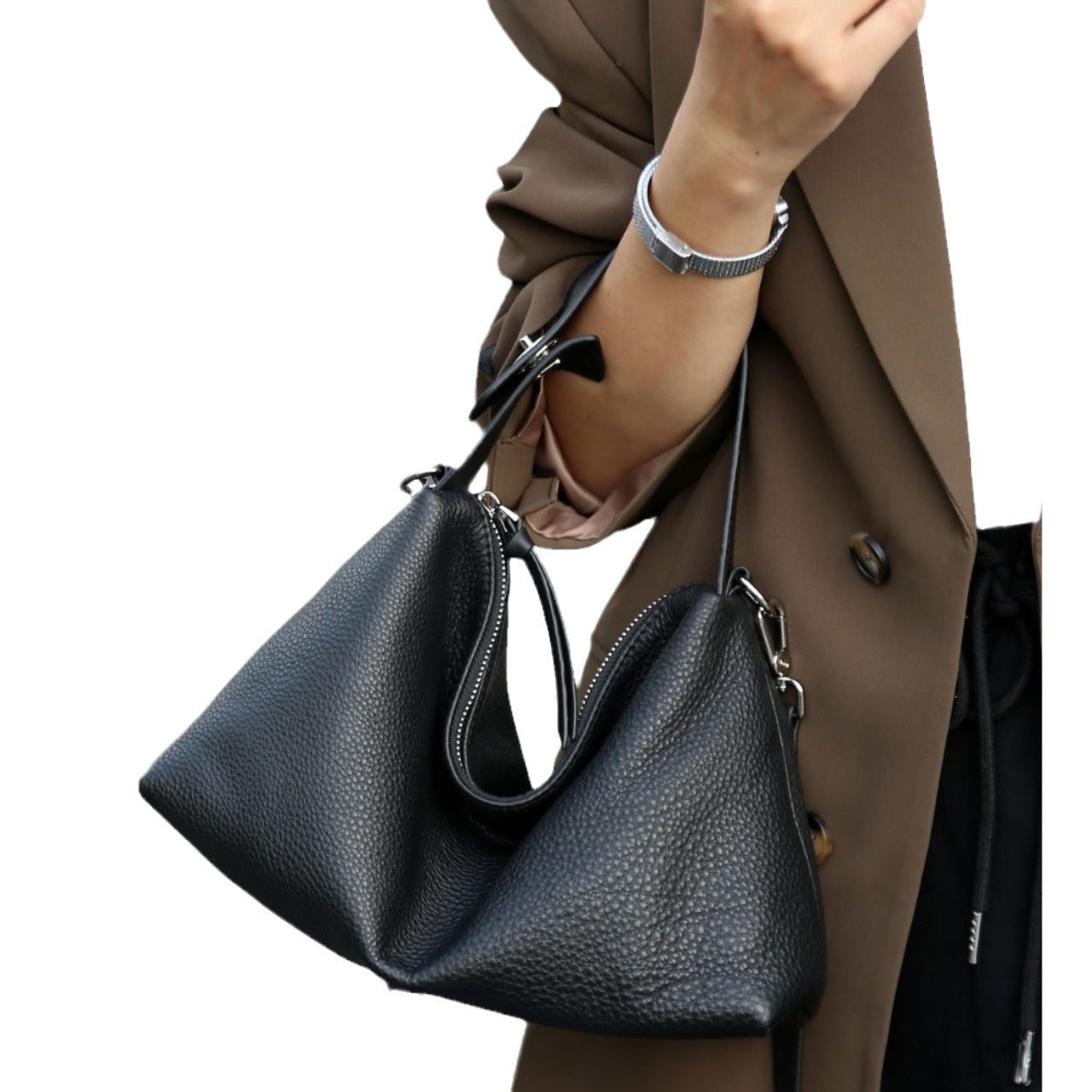 Women's Layer Cowhide Simple Dumpling Large Capacity Aunt Mother Bags