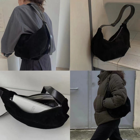 Women's Retro Leather Underarm Suede Dumpling Shoulder Bags