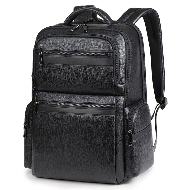 Men's Business First Layer Cowhide Large Capacity Backpacks