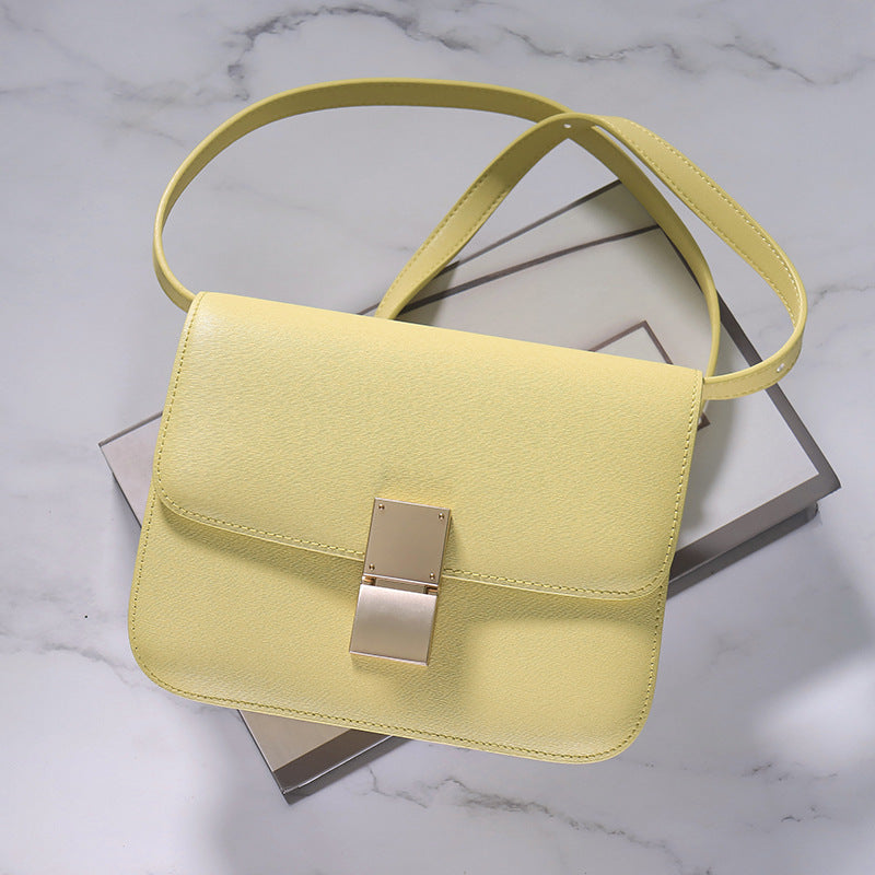 Women's Rub Grain Cowhide Leather Retro Toothpick Crossbody Bags