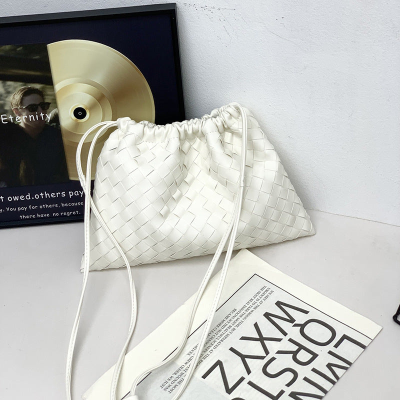 Women's Leather Woven Dumpling Garbage Genuine Underarm Crossbody Bags