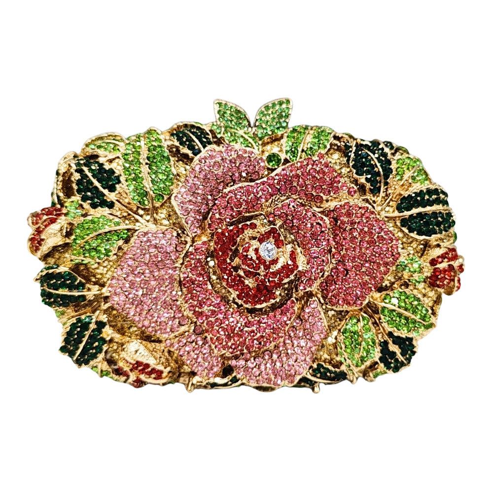 Women's One Flower Hollow Jeweled Dinner Crystal Handbags