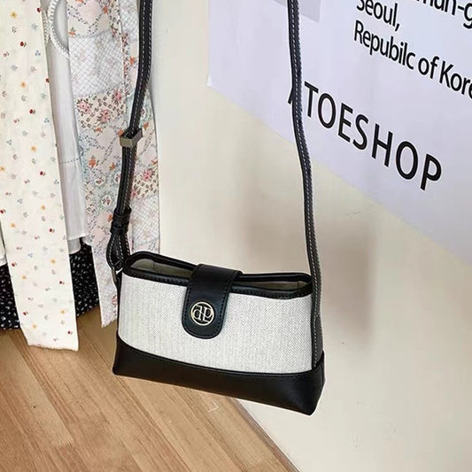 Women's Car Size High Texture Canvas Leather Crossbody Bags
